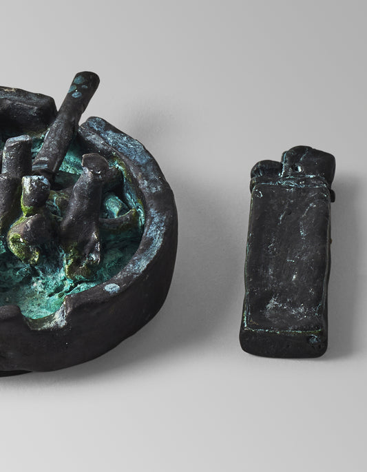 Ashtray and Lighter - Bronze Sculpture by Rose Eken