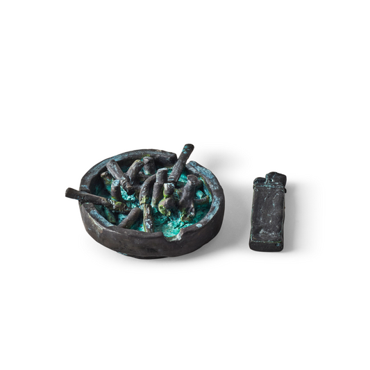 Ashtray and Lighter - Bronze Sculpture by Rose Eken
