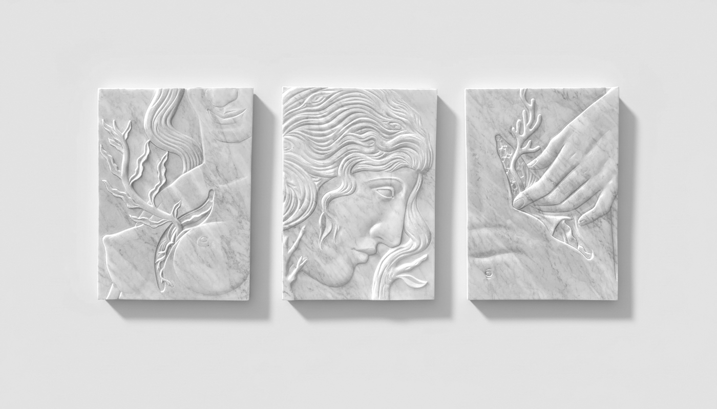 Cavity - Marble Sculpture by Sif Itona Westerberg