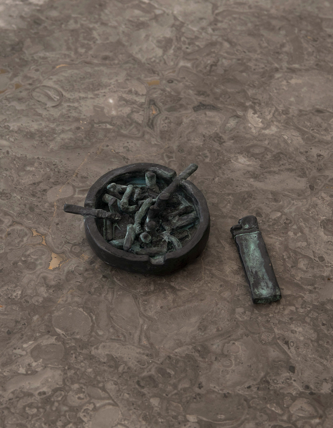 Ashtray and Lighter - Bronze Sculpture by Rose Eken