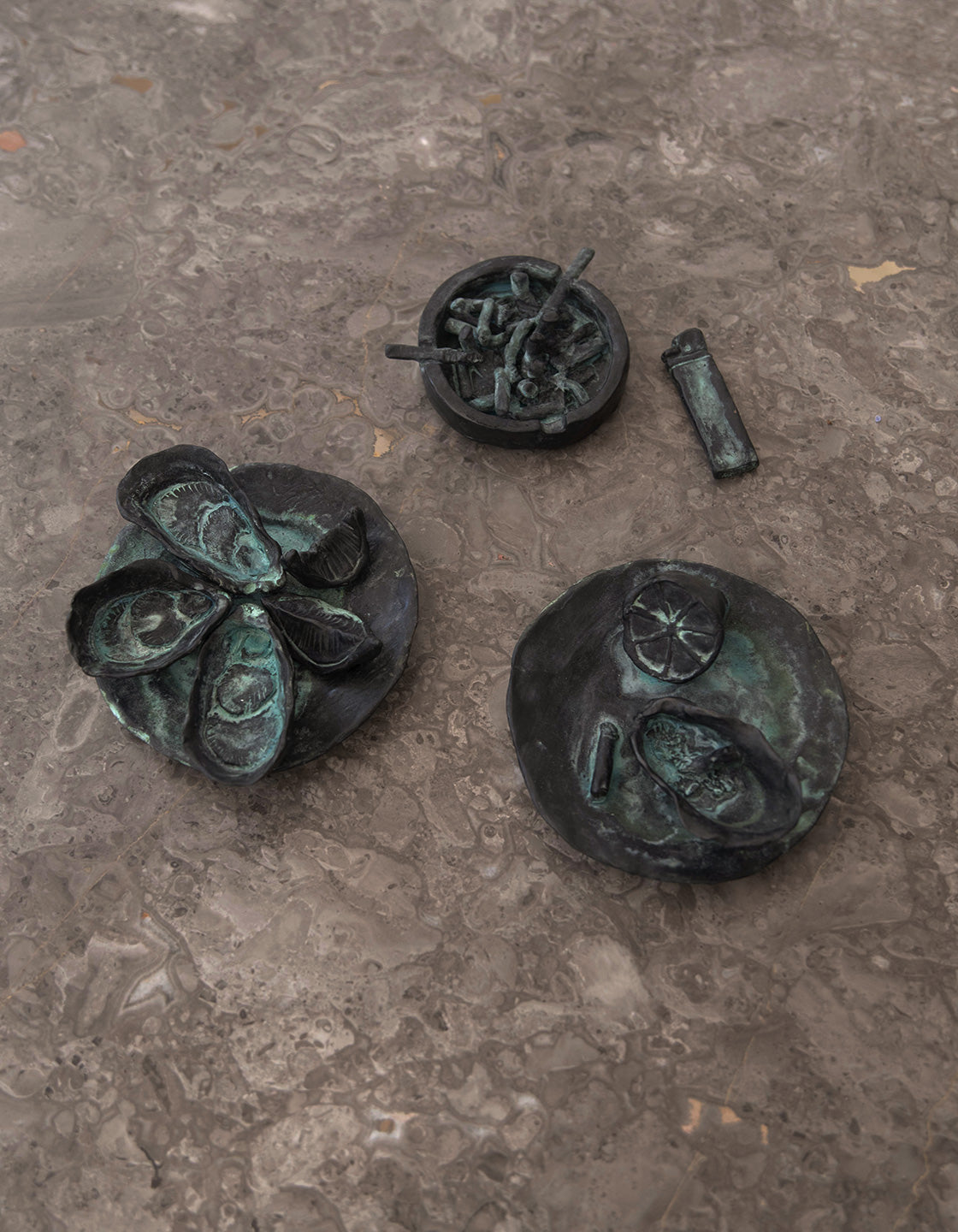 Ashtray and Lighter - Bronze Sculpture by Rose Eken